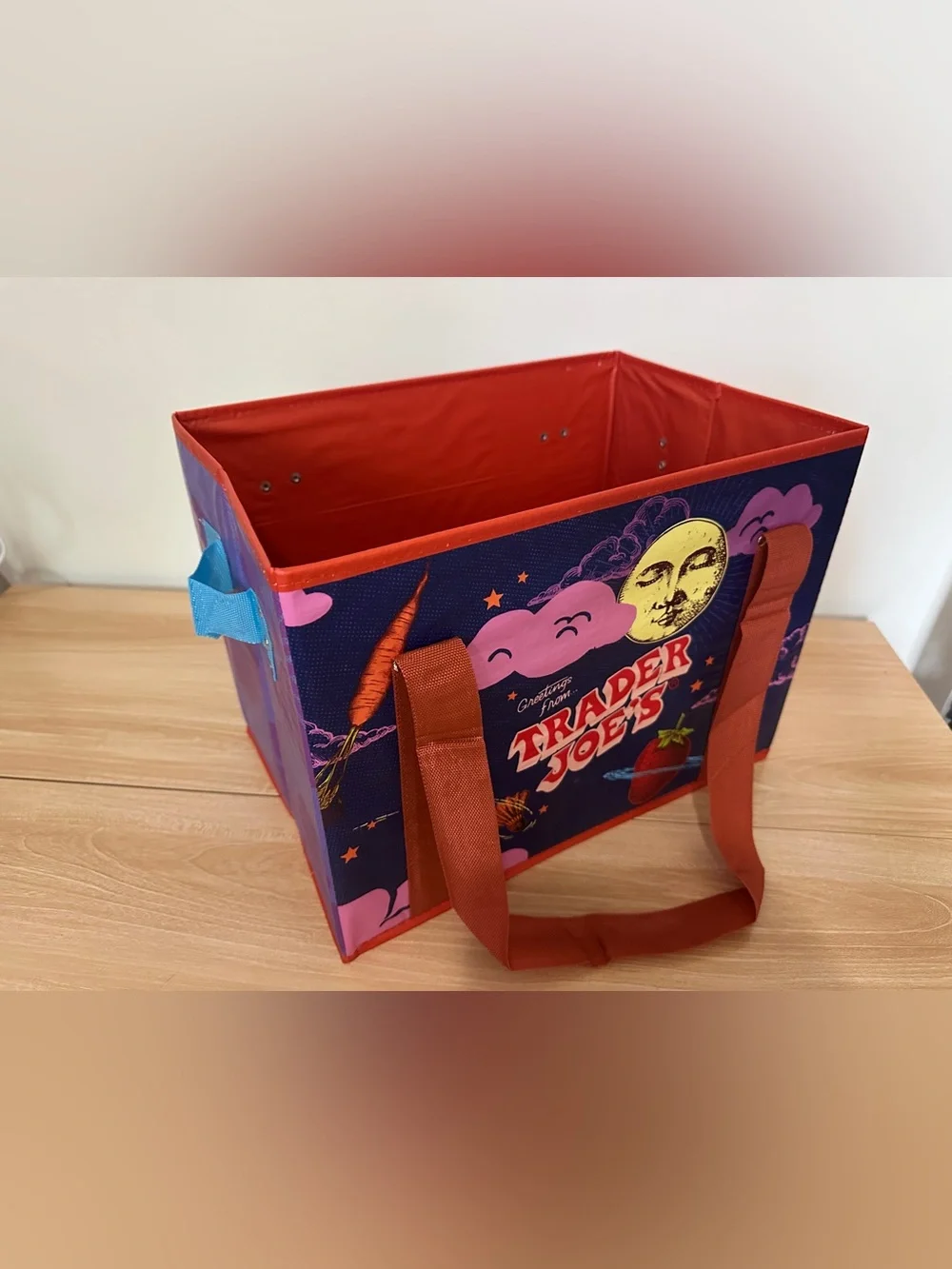 Trader Joes Kids Tote Bag in Navy, Pink and Red